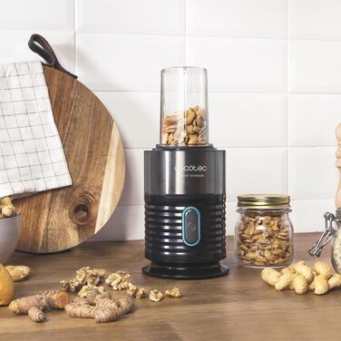 Cecotec EasyGo Portable Single Blender - Power Titanium 300 | Ice Crushing, 350W, 4 Titanium-Coated Blades, 2 Cooling Tubes, 2 Bottles, 2 Lids