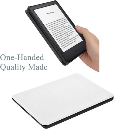 Чохол для Kindle Paperwhite (7/6/5 Gen, 12th Gen, Colorsoft 2024) з PU шкіри, білий