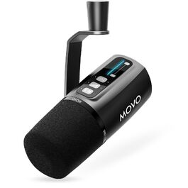 Динамічний мікрофон для подкастів Movo UM6 з підсилювачем GainCast, USB-C та XLR — студійний мікрофон для стрімінгу, геймінгу, вокалу та створення контенту