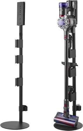 Підставка для пилососа VEVOR 126 см, сумісна з Dyson G5 V15 V12 V11 V10 V8 V7 V6, з аксесуарами, 6 гачків, антиковзаючі ніжки, срібна