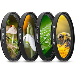 Набір макрофільтрів JJC 58 мм (+2, +4, +8, +10) для Canon EOS 90D 80D 5DII 5DIII 60D 70D + EF 50 mm 1:1.4 та інші камери з об'єктивом 58 мм (52 мм), з сумкою