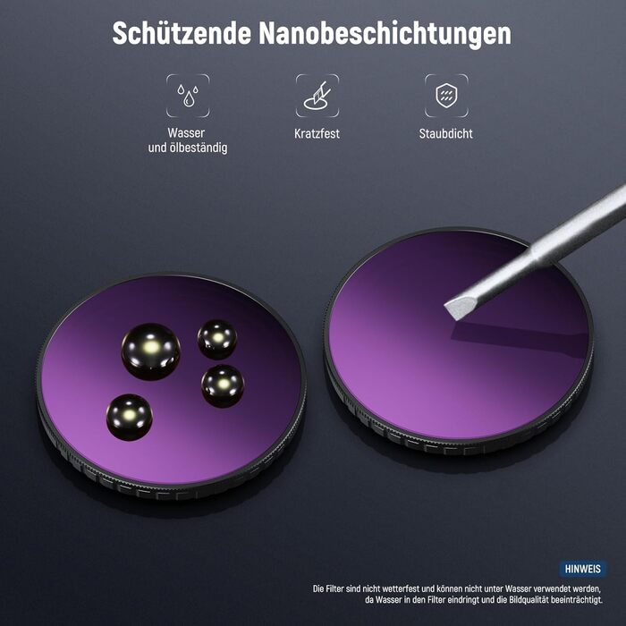 NEEWER Набір фільтрів ND для DJI Osmo Action 3/4/5 Pro, 6 шт. (ND8, ND16, ND32, ND64, ND1000, CPL), аксесуари для екшн-камери