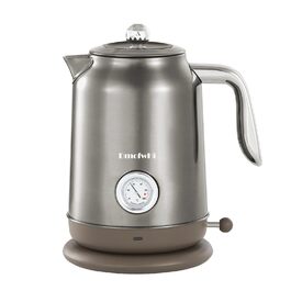 Електричний чайник з нержавіючої сталі з термоіндикатором, 1.7 л, Vintage, з автовимкненням та захистом від сухого кипіння – ідеальний для чаю та кави в сім'ї (Chrome)
