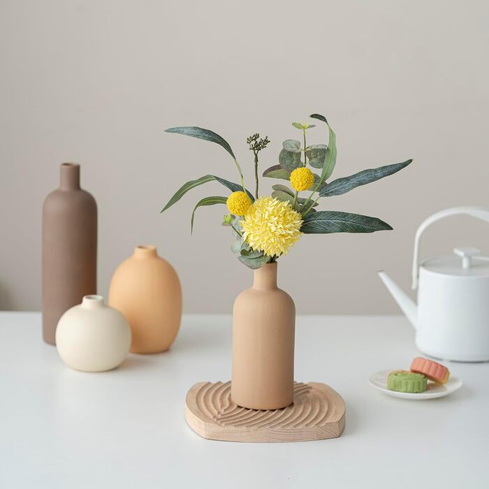 Modern Ceramic Vase Set (4-Piece) - Morandi Colors, Minimalist Table Decor, Nordic Style, Boho Scandinavian Vase Set