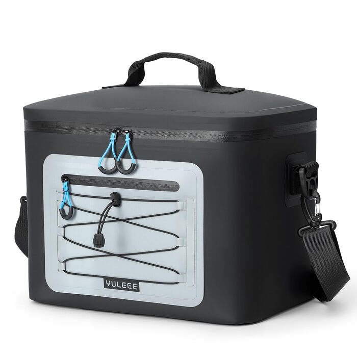 Чорна ізольована сумка-холодильник 24L для пікніка, пляжу, кемпінгу та транспортування продуктів