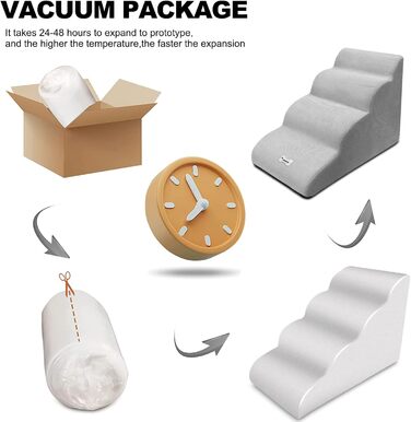 Сходинки для тварин Galatée: 4 сходинки, знімна та миюча, протиковзка, для високих ліжок/диванів (білий)