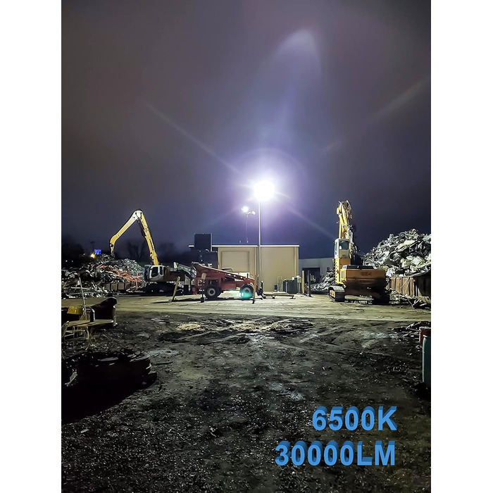 Світлодіодний прожектор 300 Вт, 6500K, 30000 Лм, IP67, водонепроникний, для вулиці, спортивних майданчиків і саду, з регульованим кутом