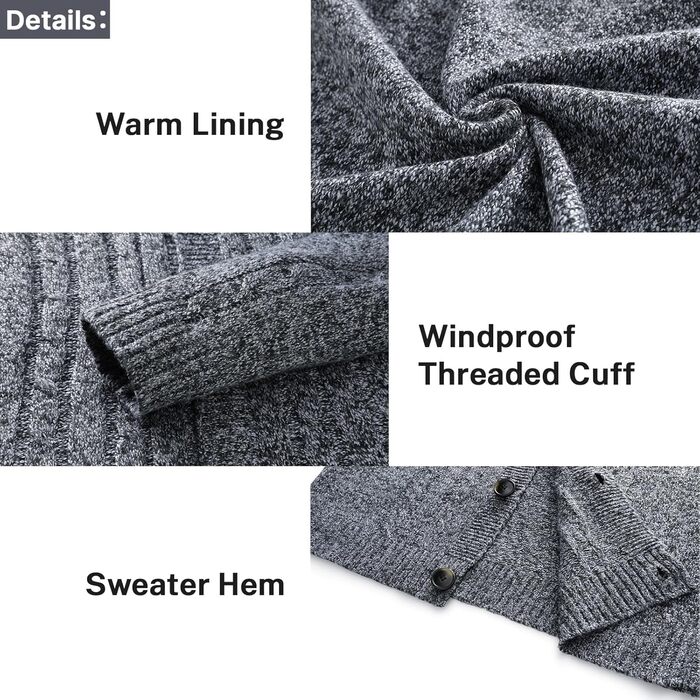 Чоловічий в'язаний пуловер з коміром-стійкою, однорядний, стильний в'язаний жакет для осені та зими (темно-сірий, S)