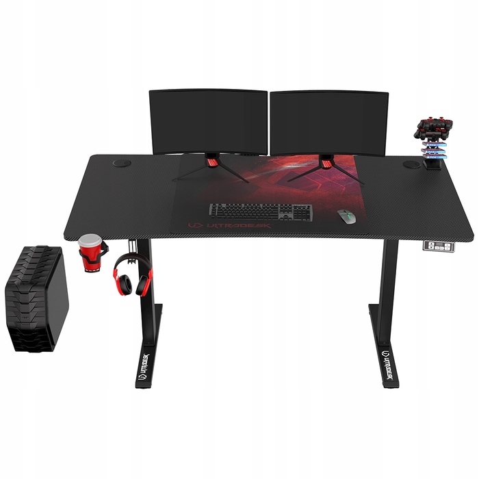 Ігровий стіл Ultradesk LEVEL V2, чорний, з електричним регулюванням висоти