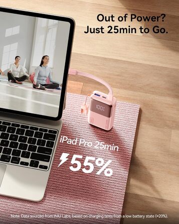 Power Bank INIU Mini 10000mAh 45W фіолетовий з USB-C PD3.0 для iPhone та Samsung