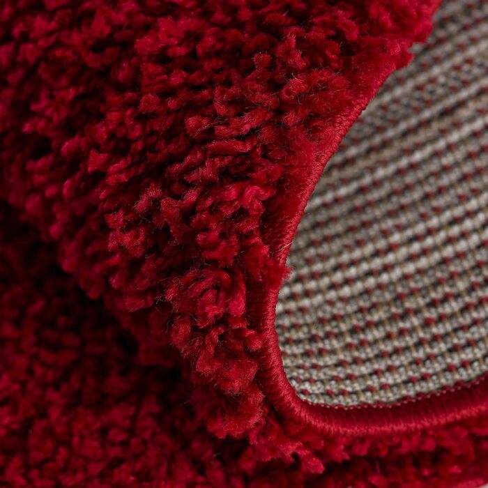 Килимок для вітальні Impression - екологічний сертифікований килим, суцільний колір, розмір 80x150 (Червоний, діаметр 120 см)