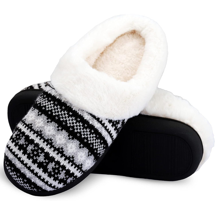 Тапочки халатні AONEGOLD для жінок, зимові, теплі, з плюшем, з пам'яттю, зручні, унісекс, для дому та вулиці, антиковзкі (40/41 EU, чорний)