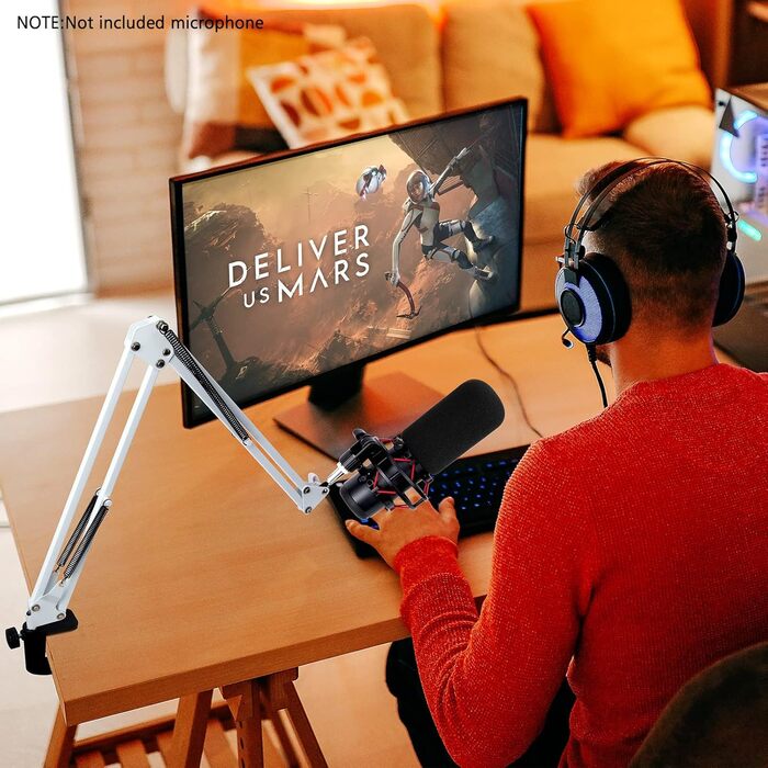 Підставка для мікрофона SUNMON для HyperX QuadCast та інших моделей, регульована, з адаптером 3/8' - 5/8', комплект з пінопластовим захистом