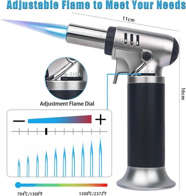 Кулінарний газовий пальник-фламбе Bunsen для кухні та кемпінгу з замком безпеки, для десертів та випічки