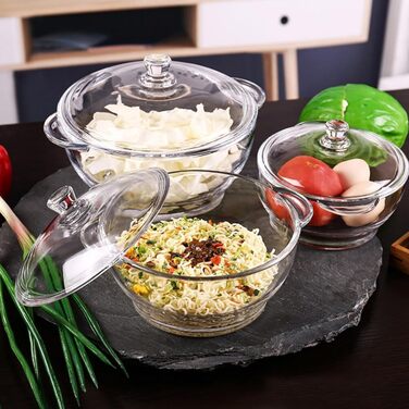 Cabilock Glass Pot Soup Pot Glass Pot Induction Pot Glass Pan Heat-Resistant Glass Pot Borosilicate Glass Pot Braising Pot Noodle Bowl For Transparent M Yogurt Casserole