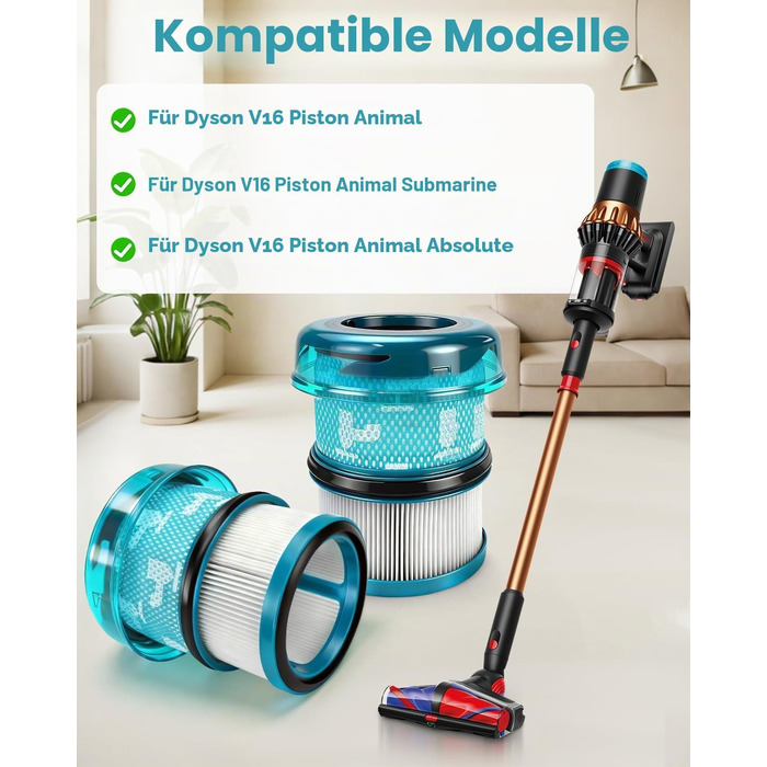HEPA фільтр для пилососа Dyson V16 Kolben Animal/Submarine (2 шт) - Оригінал