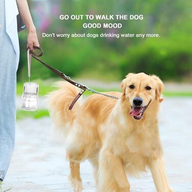 Складана пляшка для води для собак Canareen - портативна фляга для тварин для прогулянок, подорожей (біла, 350 мл)