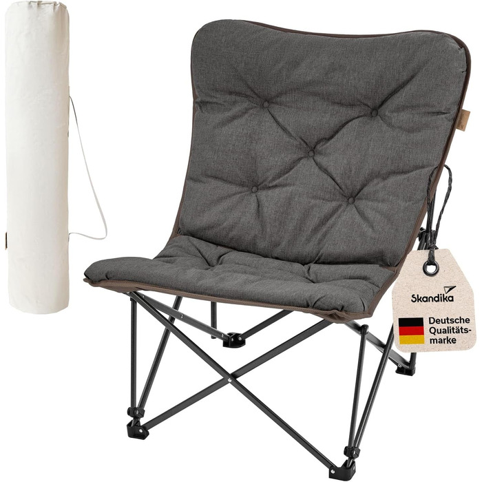 Крісло-трансформер Skandika Moonchair XL/Mala - сіре, для відпочинку на природі та вдома