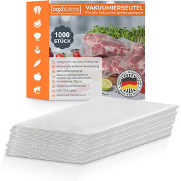 Boxolutions Pro Vacuum Bags for all devices - with 170?m extra strong and tear-resistant - 25x35cm - honeycomb structure - BPA-Free - aroma-proof - 1000 pieces