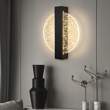 Сучасний настінний LED-бра чорно-золоте для спальні, 12Вт, 3000К