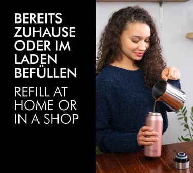 Термокружка THERMOcafé by THERMOS TC, рожеве золото, матова поверхня, 500 мл, нержавіюча сталь, з ізоляцією, для напоїв на винос, не протікає, зберігає тепло 9 годин, холод 18 годин, миється в посудомийній машині, без BPA