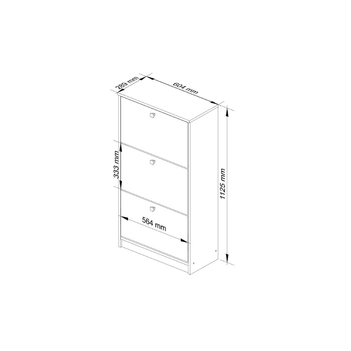 Полиця для взуття Akord, 60 x 113 x 28,5 см, графіт
