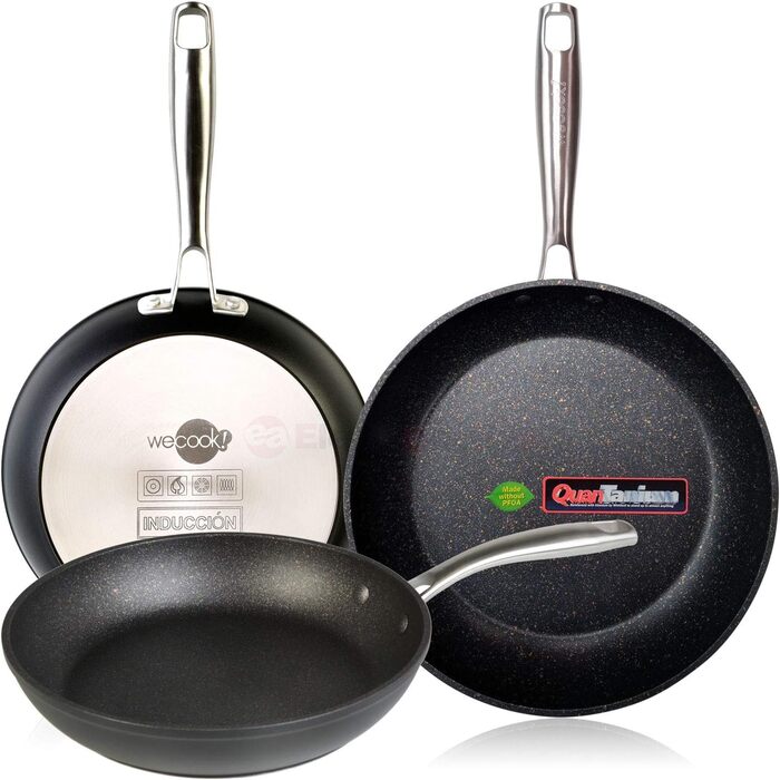 Набір сковорідок WECOOK EcoChef Titan, 3 шт. (20/24/28 см), кований алюміній, індукція, 5-шарове антипригарне покриття без PFOA, для всіх типів плит, посудомийна машина
