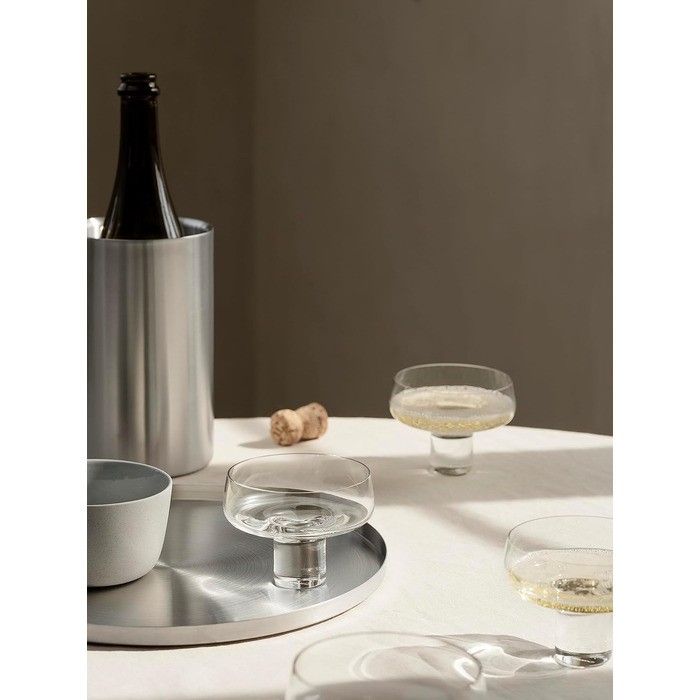 Blomus Tray -Peasy- Serving Tray made of Stainless Steel | Decorative Tray Round with Rim ⌀ 30cm (S, Stainless Steel)