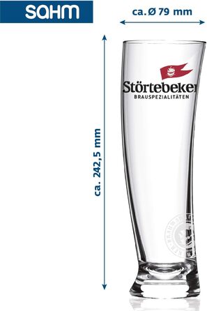 Störtebeker Wheat Beer Glasses 0.5 l - 6 Wheat Beer Glasses in the Sydney Sailing Glass Design - Weissbier Glasses 0.5l - Störtebeker Glasses as a great beer gift