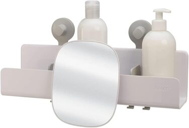Joseph Joseph EasyStore Self-Draining Large Shower Shelf with Removable Mirror - White