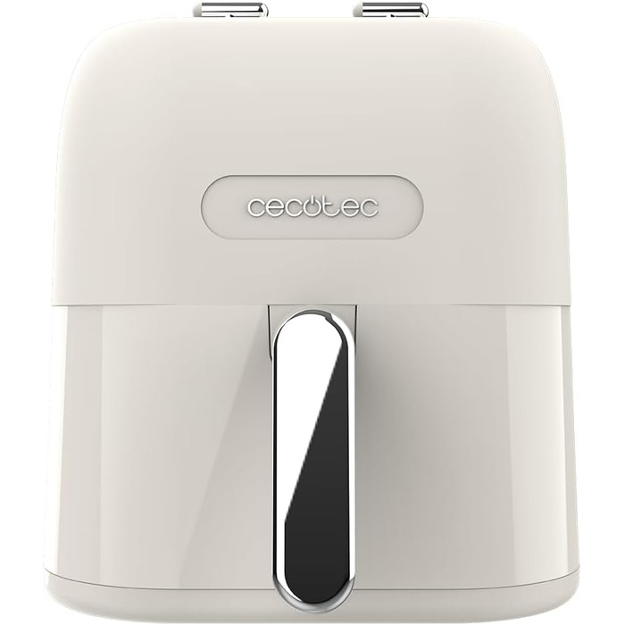 Cecotec Oil-Free Hot Air Fryer 5 L Cecofry Antique 5000. Air Fryer. 1500 W, Digital, Retro Design in Beige, PerfectCook Technology, 80-200 ºC, Adjustable Time, Removable Parts Bianco