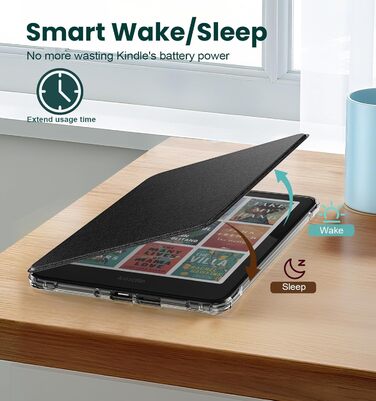 Чохол для Kindle Paperwhite 12 (2024) та Kindle Colorsoft (2024/2025) MoKo, Denim, Чорний, Магнітний, з авто-вимкненням