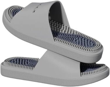 Тапочки для масажу ніг Reflexzonenmassage: акупресура, відкриті, для дому, літо, душ, чорний, сірий (40/41 EU)
