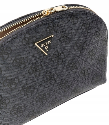 Жіноча косметичка GUESS сірого кольору з екошкіри з логотипом