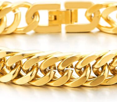 Чоловічий браслет-панцер з нержавіючої сталі COOLSTEELANDBEYOND, сатиновий, колір металу: золото