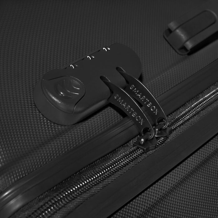 Набір валіз Smartbox Hartschalen 3-в-1 для жінок та чоловіків | Легкі та міцні валізи з ABS-пластику | 4 колеса, кодовий замок (Чорний, M (65 см))