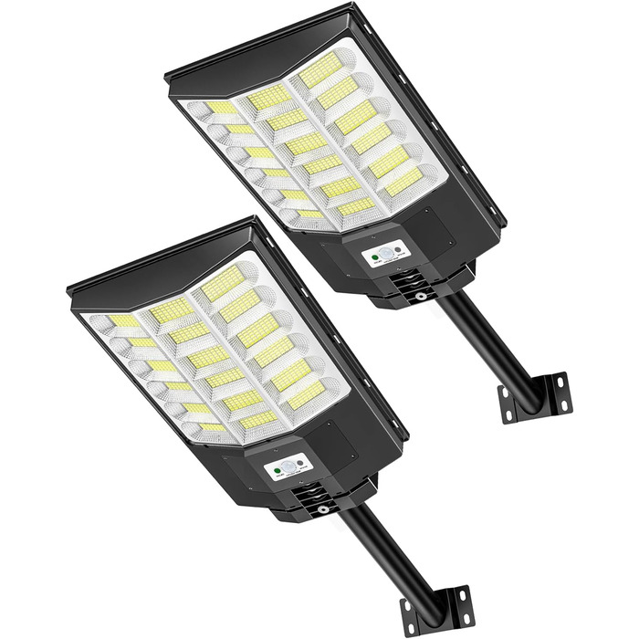 Вуличний сонячний LED світильник Sararoom з датчиком руху, 864 LED, 6500K, IP65, з пультом, для саду, тераси, гаража, двору (2 шт., 1000Вт)