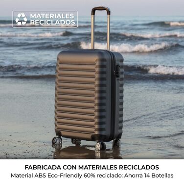 Набір валіз NEWTECK 4 шт. (75см, 63см, 53см, органайзер), ABS, жорсткий, сірий