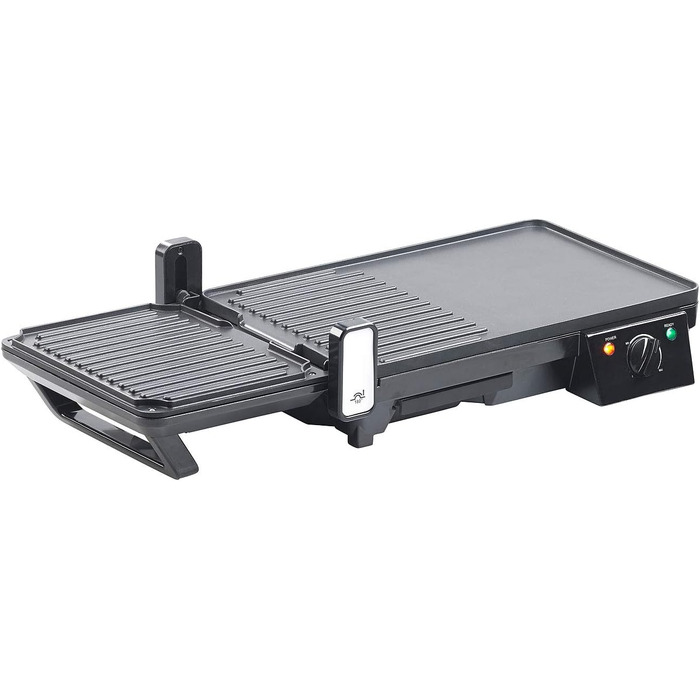 Rosenstein & Söhne 2-in-1 Electric Table Grill with Contact Grill & Grill Plate - 2000W