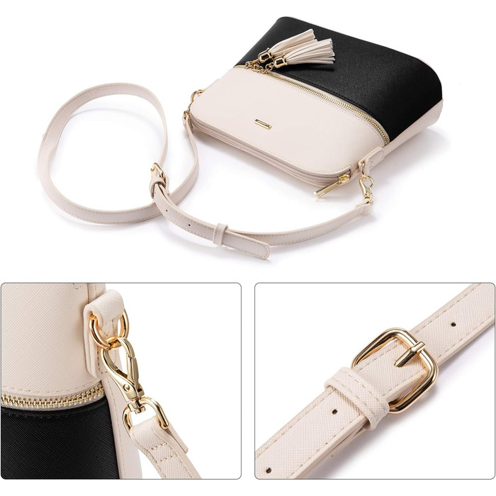 Сумка жіноча LOVEVOOK шопер через плече, шкіряний набір 3 в 1, чорно-бежева