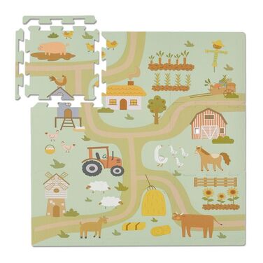 Relaxdays Puzzle Mat Farm