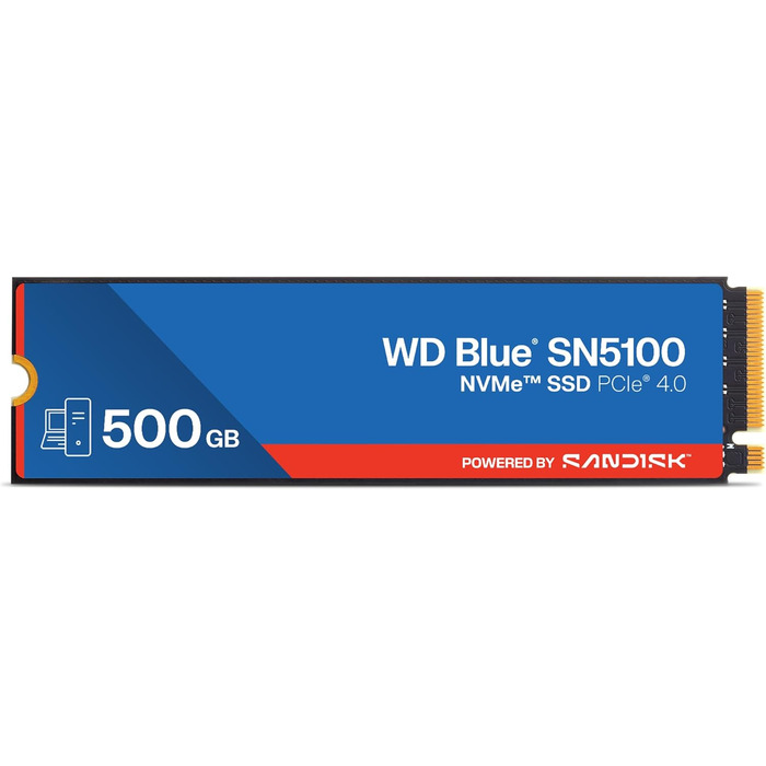 SSD накопичувач WD Blue SN5100 NVMe 500GB, M.2 2280, PCIe Gen 4.0, NVMe, WD Blue