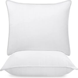 Подушки Utopia Bedding 80x80 см, комплект 2 шт, дихаючі м'які білі спальні подушки