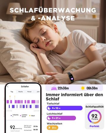 Дитячий фітнес-браслет BIGGERFIVE Vigor 3 з AMOLED дисплеєм, водонепроникний (3ATM), пульсометр, трекер сну, крокомір для дітей 5-12 років, чорний