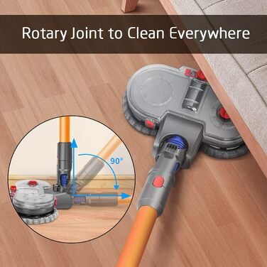 Насадка для миття підлоги DrRobor для Dyson V12 Detect Slim, з'ємний бак для води та 12 миючих моп