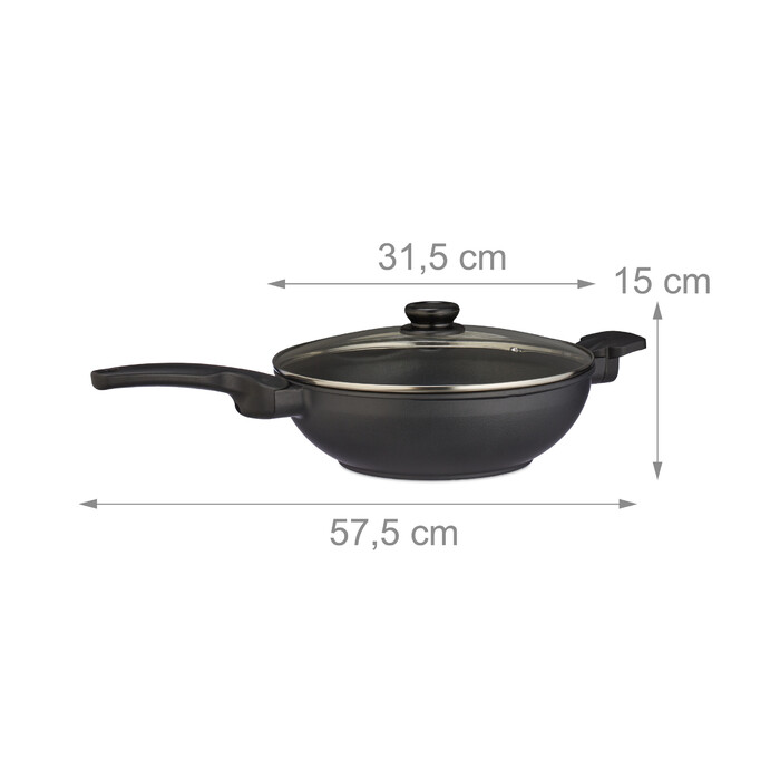 Relaxdays Wok Pan with Lid