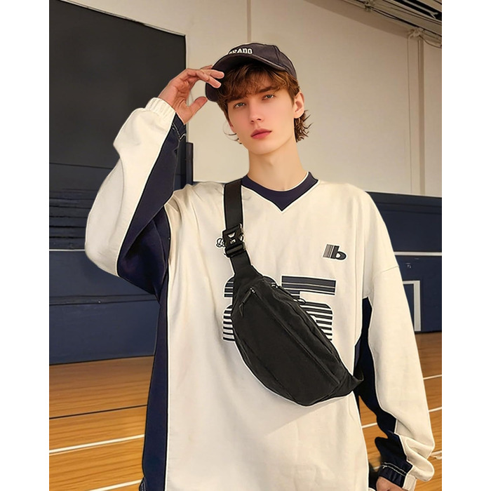 Поясна сумка чоловіча/жіноча водонепроникна для подорожей, фестивалів, спорту та міста (чорна)