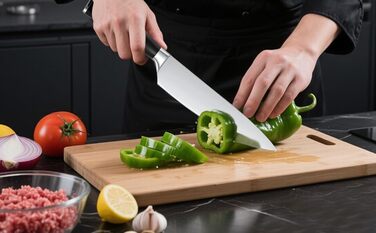 Набір кухонних ножів XFNlumere з нержавіючої сталі (20 см) з ергономічною ручкою - подарунковий набір