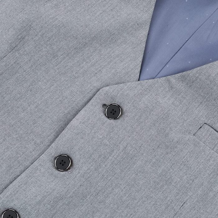 Чоловіча жилетка Allthemen V-подібний виріз, однобортна, Slim Fit, для ділового костюма (3XL, світло-сіра)