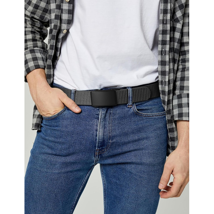 Чоловічий ремінь JUKMO Automatik з нейлону, ширина 3,8 см, з регулюванням, розмір M (91-105 см), довжина 125 см, сірий